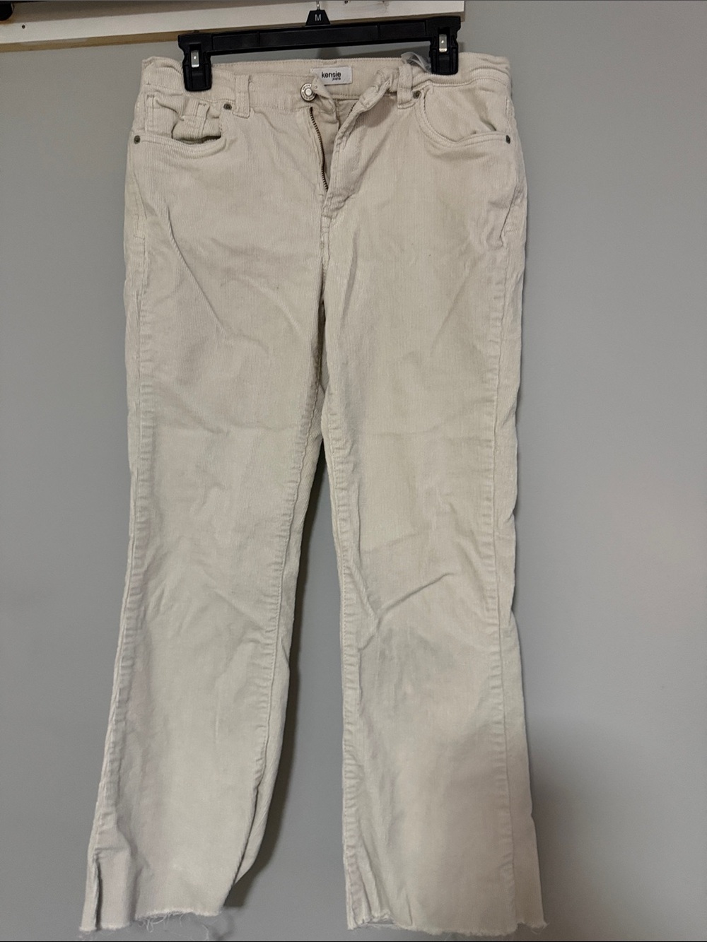 Kenzie Straight-Leg Corduroy Jeans in Cream